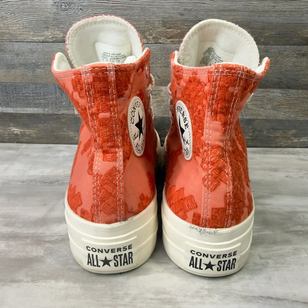 Converse Chuck Taylor All Star Lift High Women Sz 7 Platform Shoes Bright Madder - Picture 6 of 9